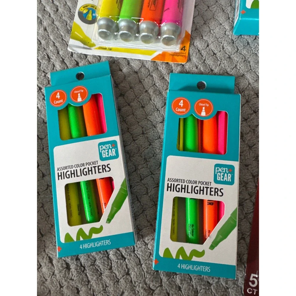 Sharpie Permanent Markers BIC Brite Liner Pen+Gear Highlighters Bundle 25ct